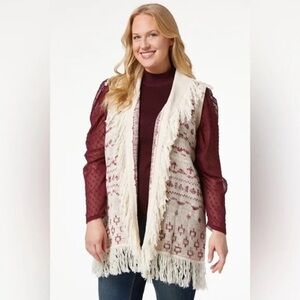 Cato | PLUS SIZE FRINGE SWEATER VEST VARIOUS SIZES AVAILABLE